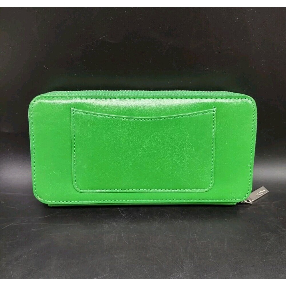 HOBO BAGS Bright Green Leather Clutch Zip Wallet Pocketbook